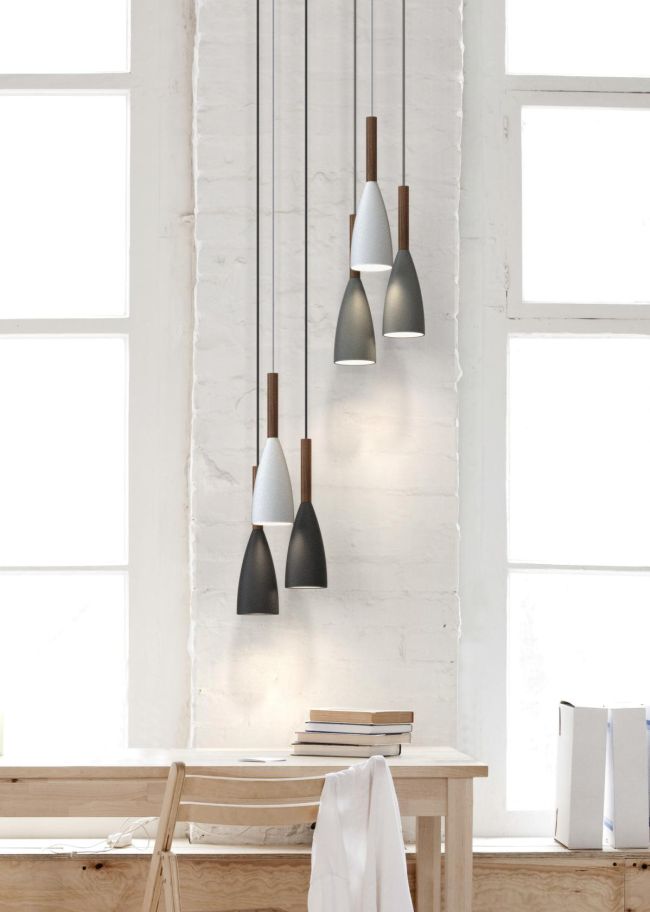 Wyprzedaż! Czarna matowa lampa wisząca Pure 10 od DFTP Nordlux wykonana z metalu