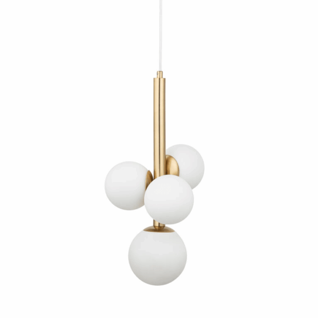 zlota-lampa-wiszaca-nad-stol-brassia-4-biale-kule-polysk