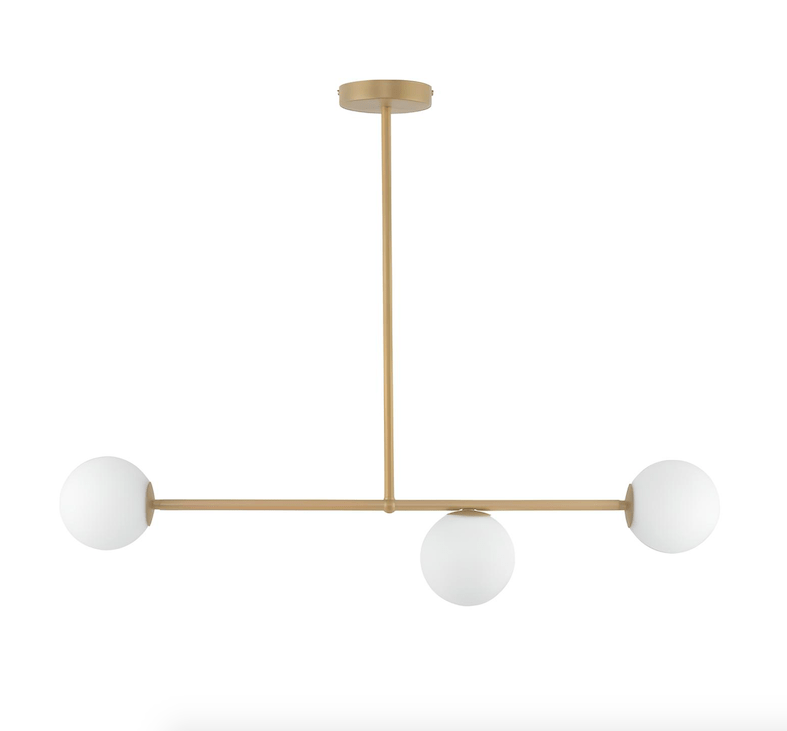 Złoto-beżowa lampa sufitowa Glowspire 3 z mlecznymi kloszami