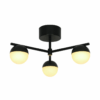Lampa sufitowa Contina z trzema punktami świetlnymi i czarnymi kloszami