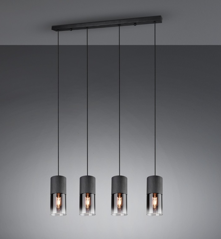 Czteropunktowa wisząca lampa szklana Robin do zawieszenia nad stołem