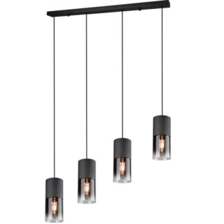 Czteropunktowa wisząca lampa szklana Robin do zawieszenia nad stołem