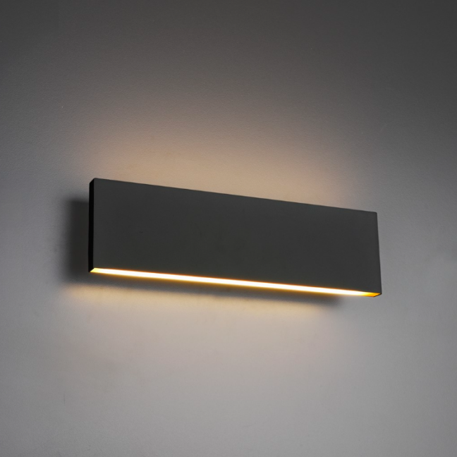 Antracytowy kinkiet LED Concha o płaskim designie, 2x6W