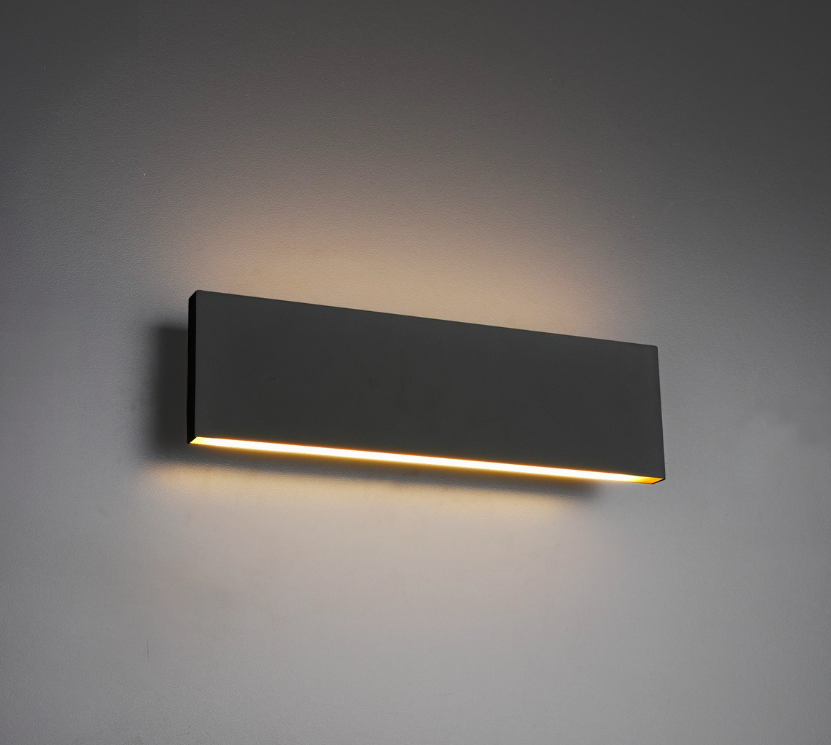 Antracytowy kinkiet LED Concha o płaskim designie, 2x6W