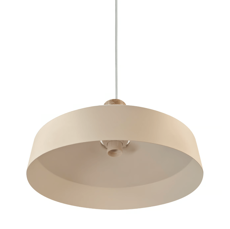 Wisząca lampa Elvas 38 w odcieniu beżu z eleganckim marmurowym zawieszeniem