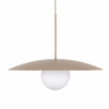 Beżowa wisząca lampa Sabia o średnicy 65 cm z płaskim kloszem