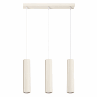 Beżowa, trzy-punktowa lampa wisząca Karbon nad wyspę