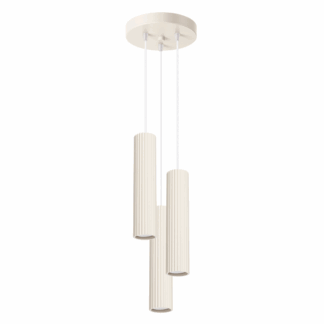 Nowoczesna wisząca lampa sufitowa Karbon 3 w kolorze beżowym