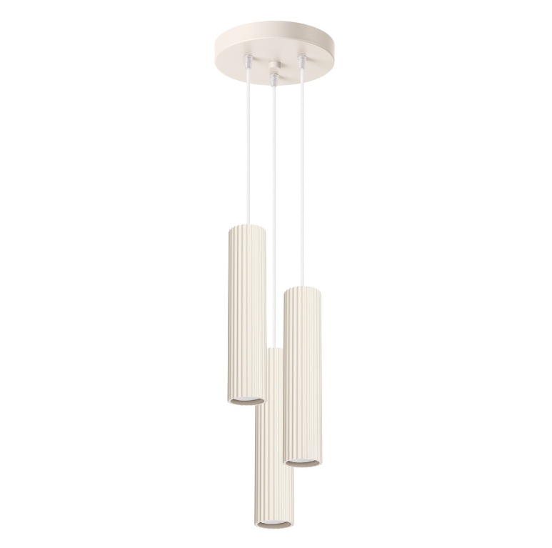 Nowoczesna wisząca lampa sufitowa Karbon 3 w kolorze beżowym
