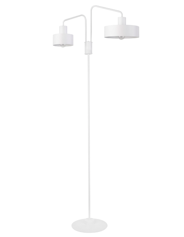 Biała stojąca lampa Eiffla z dwoma nowoczesnymi kloszami