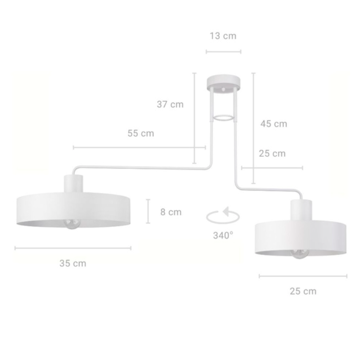 Designerska biała lampa sufitowa Urban 2