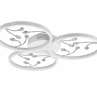 Dekoracyjna biała lampa sufitowa Groovy 3 z kryształkami o mocy 30W