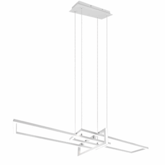 Biała wisząca lampa LED Salinas, idealna do biura i gabinetu