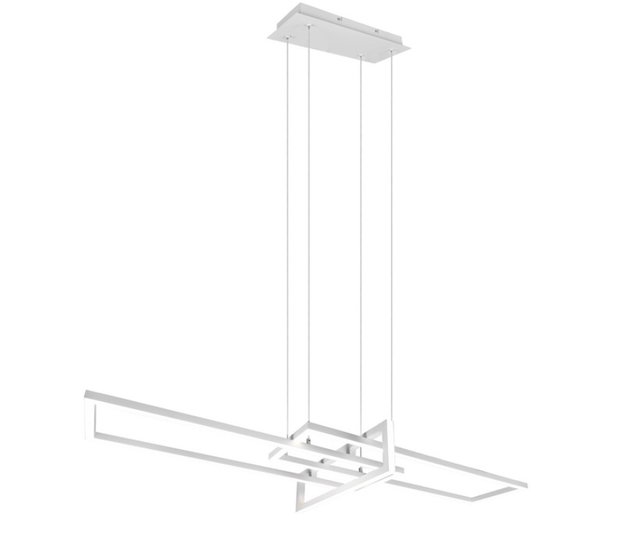 Biała wisząca lampa LED Salinas, idealna do biura i gabinetu