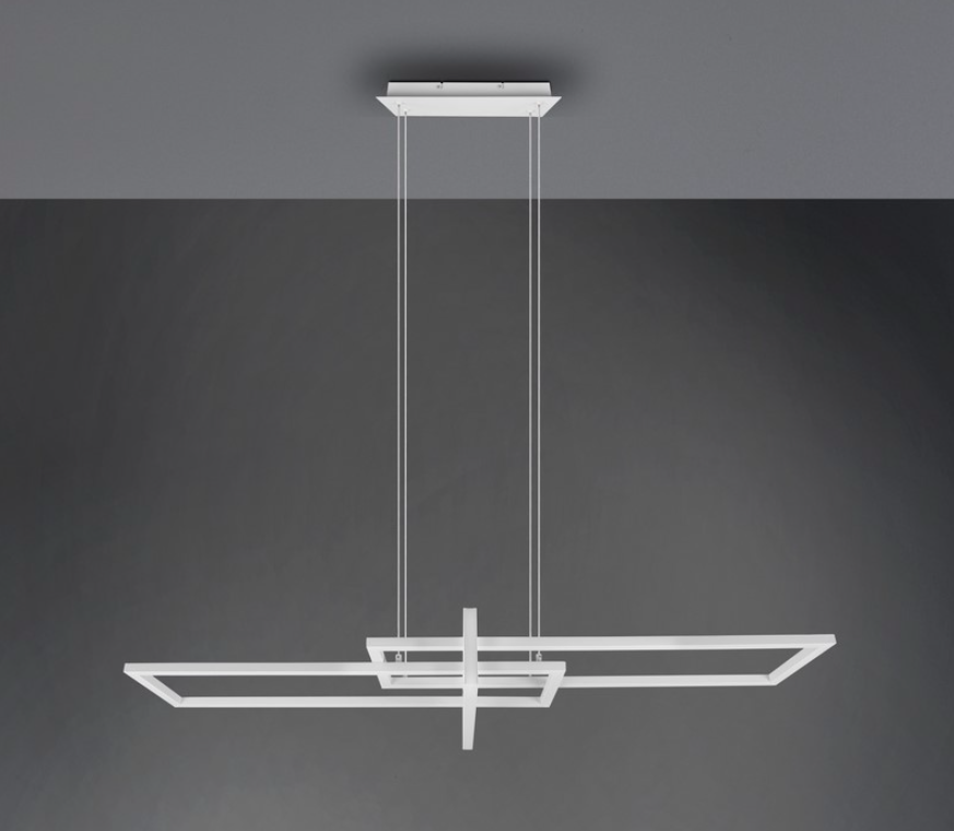 Biała wisząca lampa LED Salinas, idealna do biura i gabinetu