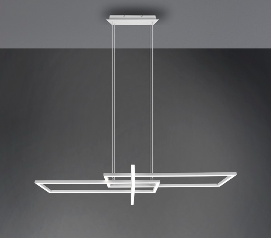 Biała wisząca lampa LED Salinas, idealna do biura i gabinetu
