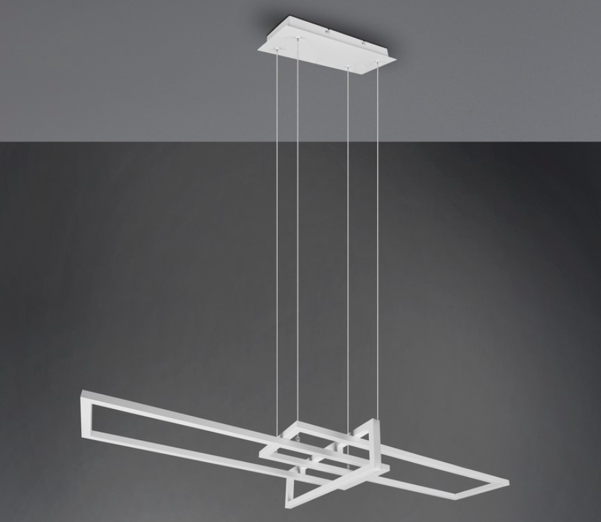 Biała wisząca lampa LED Salinas, idealna do biura i gabinetu