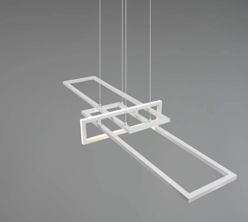 Biała wisząca lampa LED Salinas, idealna do biura i gabinetu