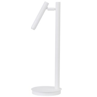 Biała nocna lampka Filora – idealna na szafkę do sypialni