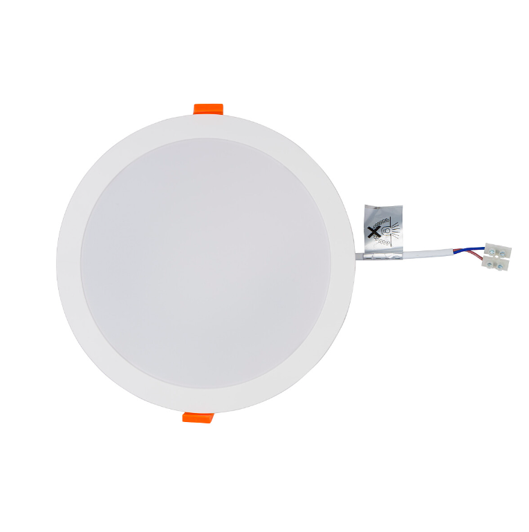 Biała podtynkowa oprawa łazienkowa CL KOS LED o średnicy 22,5 cm, stopniu ochrony IP44, mocy 24W i barwie światła 4000K