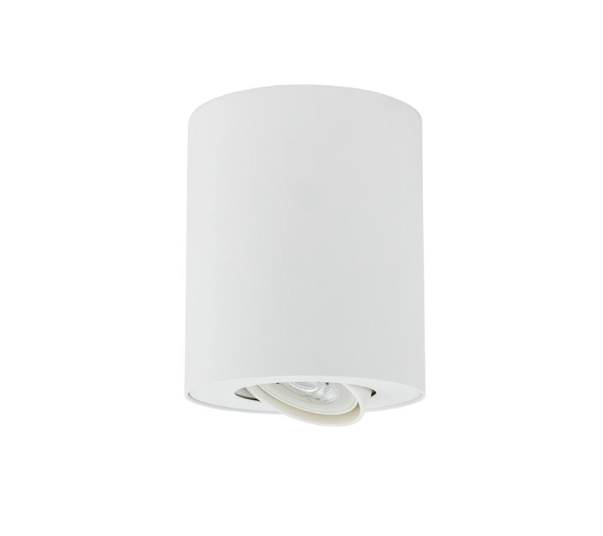 Biała, regulowana tuba sufitowa SET o ruchomej konstrukcji