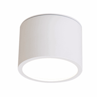 Biała sufitowa tuba łazienkowa Kendal o klasie szczelności IP65, kompatybilna z żarówkami GX53