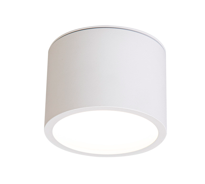 Biała sufitowa tuba łazienkowa Kendal o klasie szczelności IP65, kompatybilna z żarówkami GX53