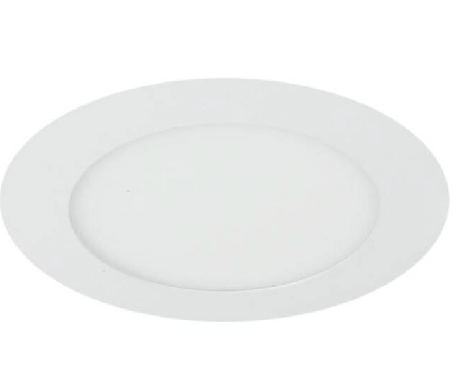 Białe, płaskie oczko LED Candis o średnicy 17 cm, mocy 9W i barwie światła 6500K