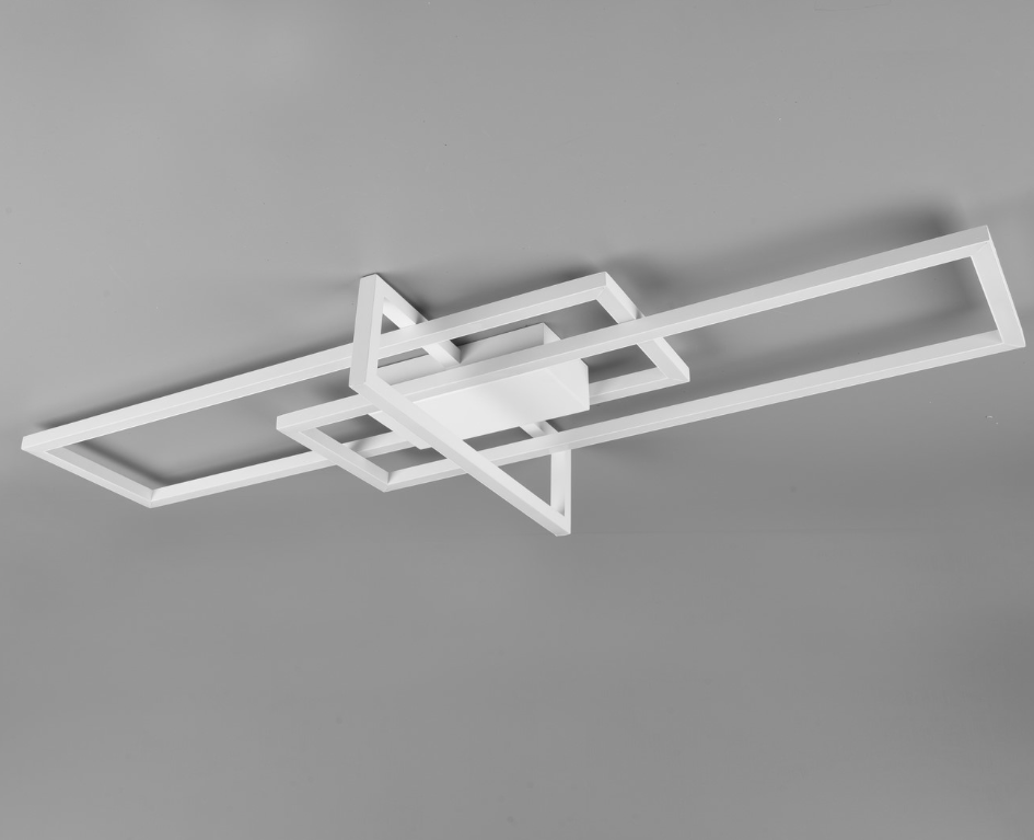 Duży biały plafon LED Salinas o mocy 34W i barwie światła 4000K