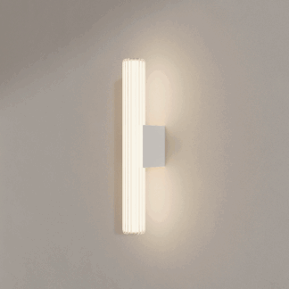 Kinkiet łazienkowy Linea LED IP44 biały – szklana lampa ścienna 45 cm
