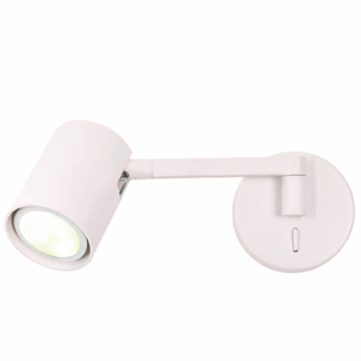 Obracany biały kinkiet Snow nad szafkę nocną