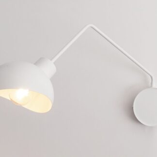 Nowoczesny biały kinkiet Nyxa z regulowanym ramieniem