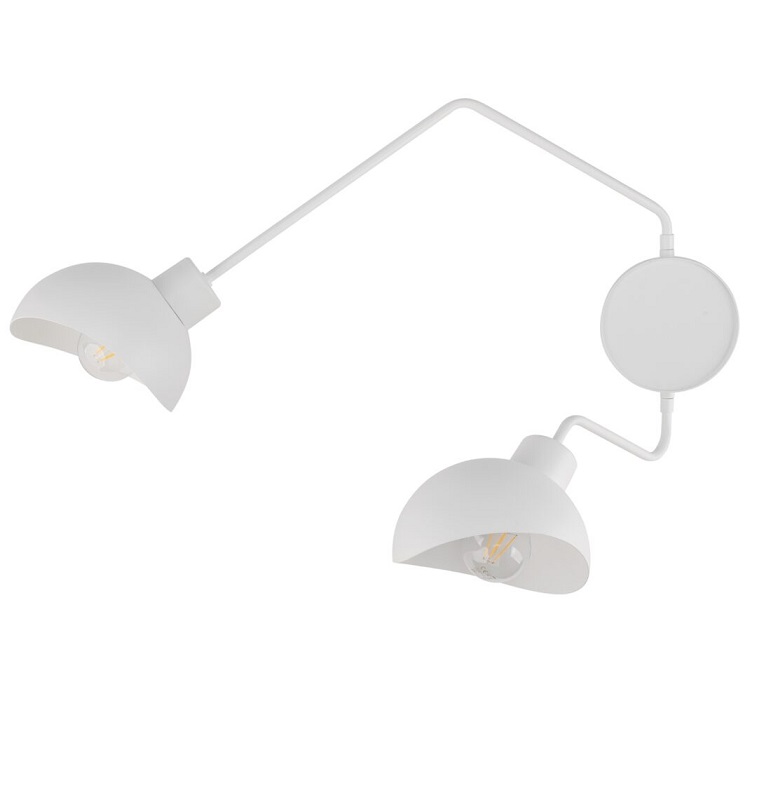 Biały podwójny kinkiet Nyxa 2 z ruchomymi ramionami