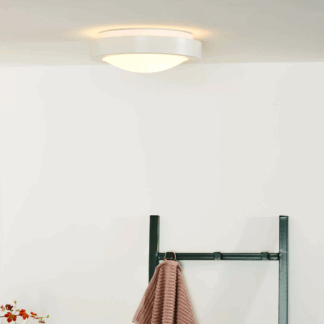 Plafon łazienkowy Fresh w kolorze białym, średnica 27 cm, klasa szczelności IP44