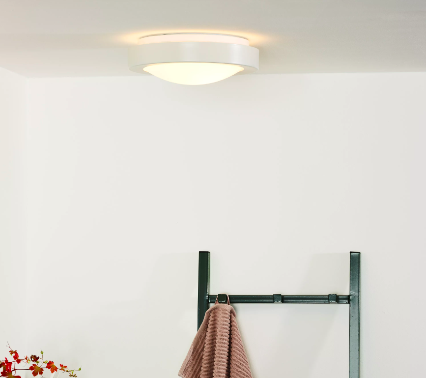 Plafon łazienkowy Fresh w kolorze białym, średnica 27 cm, klasa szczelności IP44