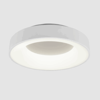 Biały, natynkowy plafon LED Girona 45 o mocy 27W i barwie światła 4000K