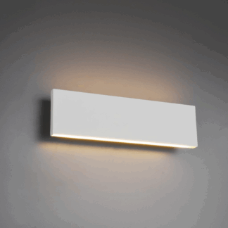 Nowoczesny biały kinkiet LED Concha o płaskim designie, idealny na schody