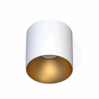 Biały sufitowy spot Point Tone z wnętrzem w złotym odcieniu