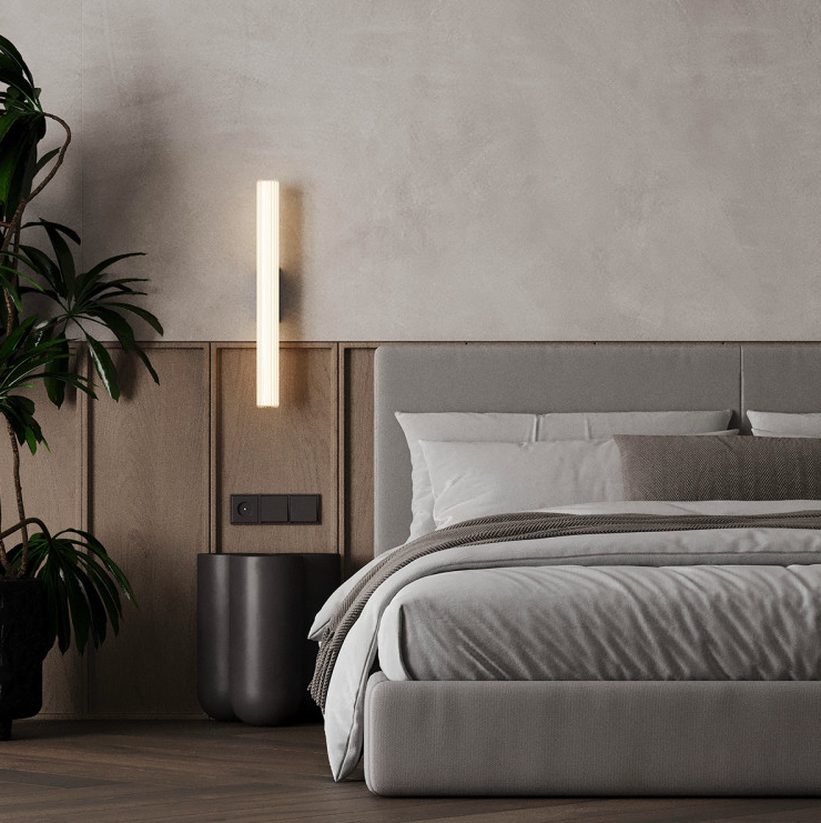 Kinkiet ścienny LED CCT Linea w formie białej szklanej tuby 61 cm – Light Prestige