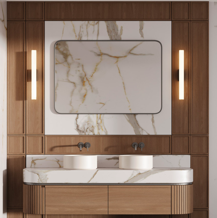 Kinkiet ścienny LED CCT Linea w formie białej szklanej tuby 61 cm – Light Prestige