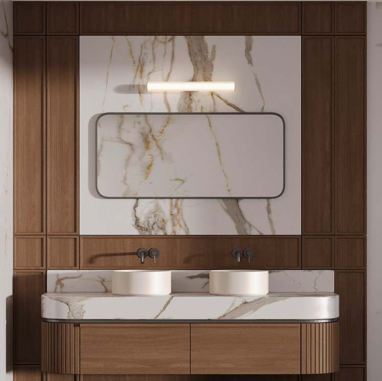 Kinkiet ścienny LED CCT Linea w formie białej szklanej tuby 61 cm – Light Prestige