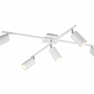 Nowoczesny biały żyrandol Marley 5 z regulowanymi kloszami