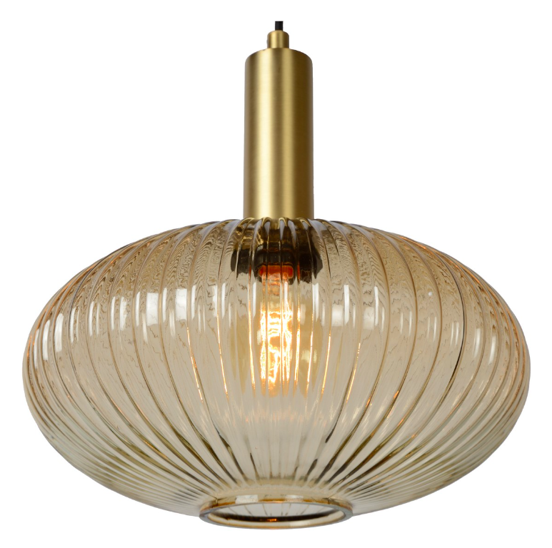 Lampa sufitowa Maloto 30 w bursztynowym odcieniu ze złotymi akcentami