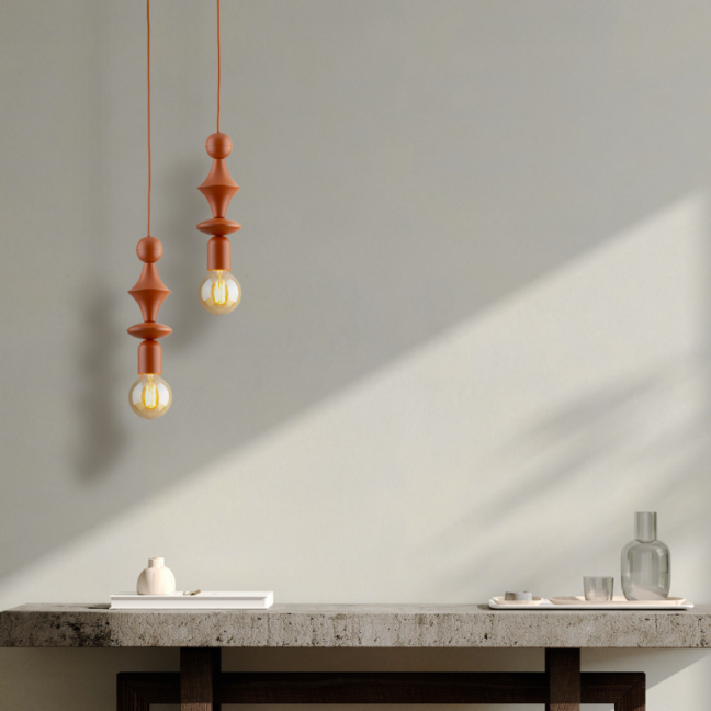 Ceglasta wisząca lampa Tower o dekoracyjnym charakterze