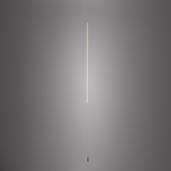 Delikatna wisząca lampa LED Vertic w białym kolorze z pośrednim odbiciem światła