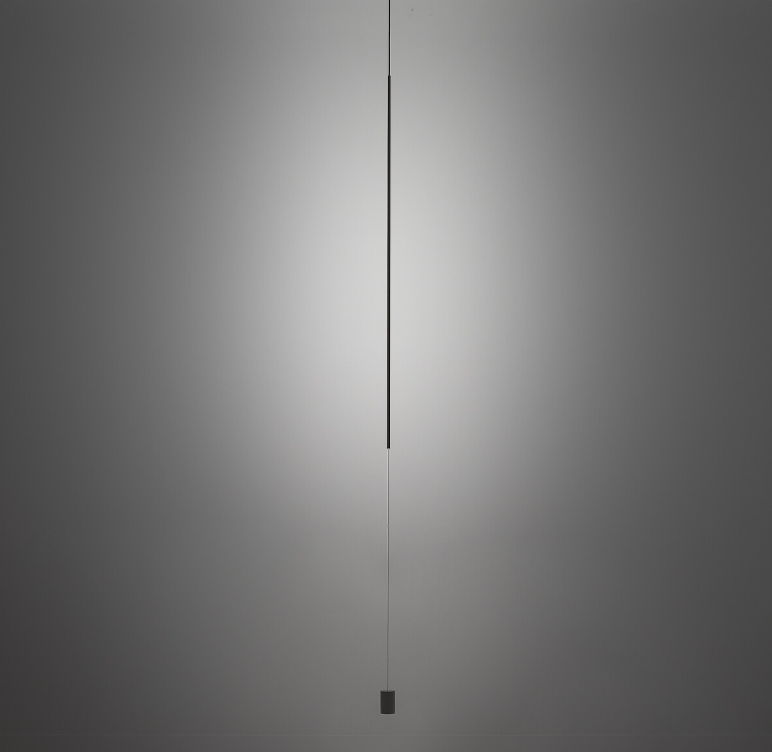 Delikatna wisząca lampa LED Vertic w białym kolorze z pośrednim odbiciem światła