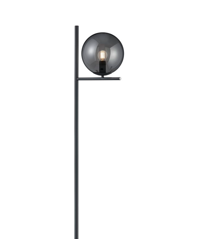 Czarna podłogowa lampa Pure Trio z grafitową kulą
