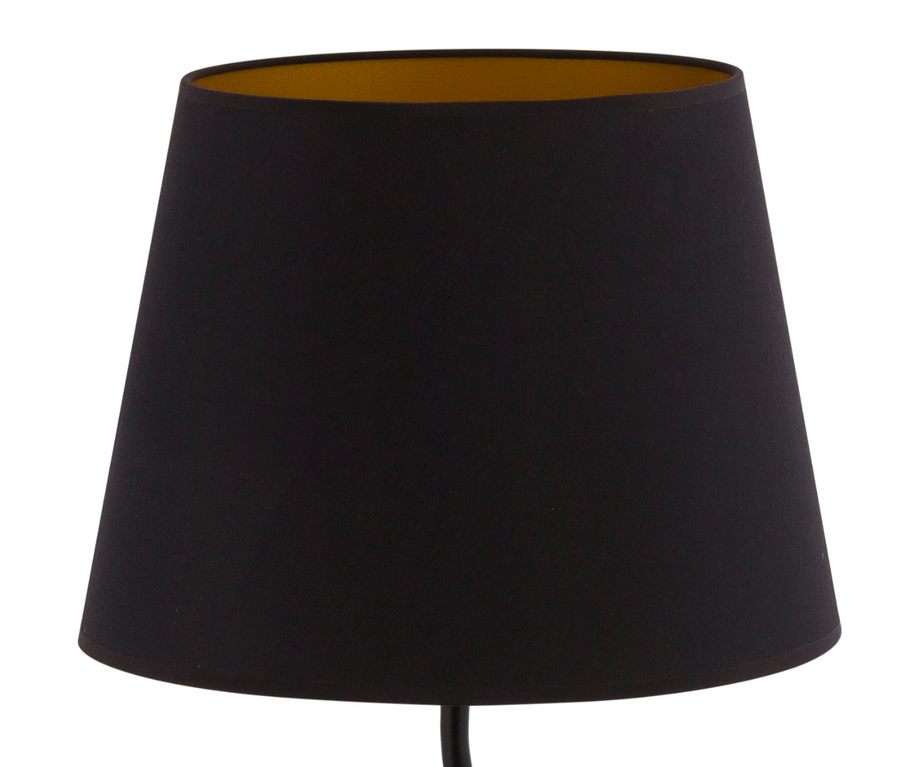 Klasyczna czarna lampa podłogowa CrossBee z abażurem
