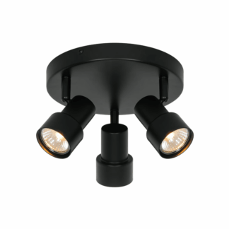 Czarna, 3-punktowa lampa sufitowa Boston z regulowanymi reflektorami