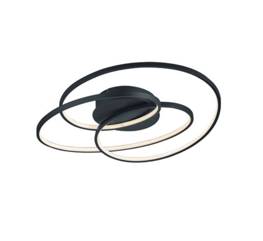 Spiralna czarna lampa sufitowa Gale LED o mocy 38,5 W
